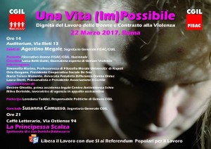 Roma - Fisac Cgil con la Camusso e lo spettacolo di Daniela Baldassarra per parlare di violenza sulle donne