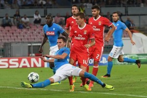 Soccer: Napoli thump Benfica to stay perfect in Champions League