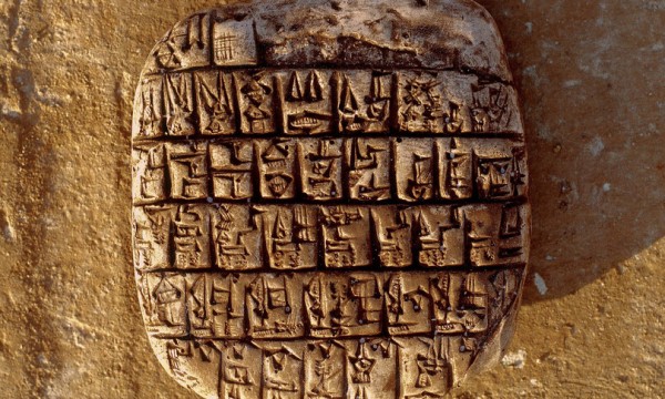 Riproduzione di una tavoletta cuneiforme
