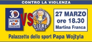 Martina Franca – Incontro di basket degli uomini per le donne, contro la violenza