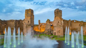 Fuentes en las Termas de Caracalla. Una nueva atracción en un paseo deslumbrante en Roma.