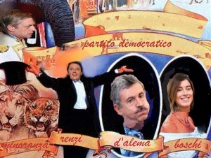 Renzi, Cuperlo, Bersani, il circo Barnum fra politica e referendum, povera Italia