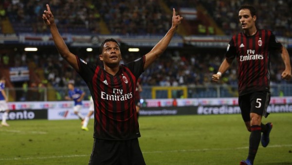 Milan vince in casa della Sampdoria 0-1 gol del colombiano Bacca