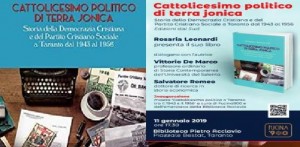 Taranto - Presentazione del libro &quot;Cattolicesimo politico in terra ionica&quot;
