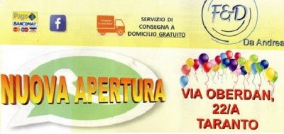 Taranto – Andrea da garzone a imprenditore, lunedì 9 marzo apre il suo supermercato