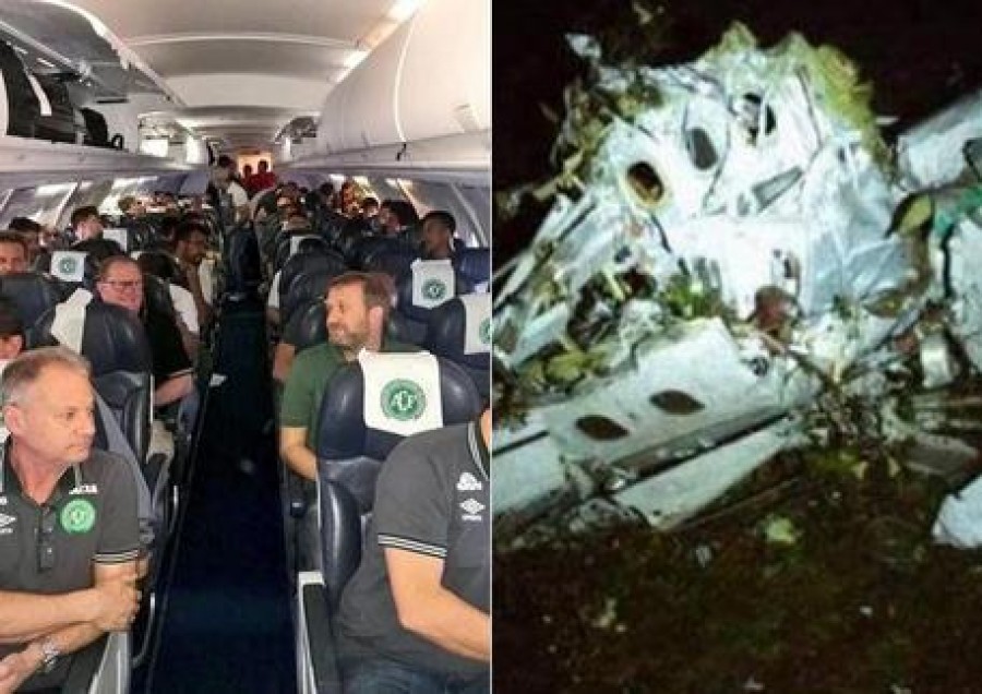 Cinco supervivientes en un accidente de avión equipo de fútbol brasileño en Colombia