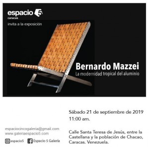 Bernardo Mazzei expone la tradición moderna del mobiliario en la galería Espacio 5 Caracas
