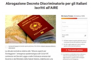 Nissoli (FI): bene petizione che chiede l&#039;abrogazione dell&#039;ordinanza che vieta l&#039;ingresso in Italia agli iscritti all&#039;Aire