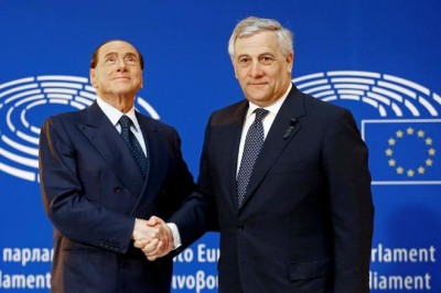 Silvio Berlusconi y Antonio Tajani actual Presidente del Parlamento Europeo.