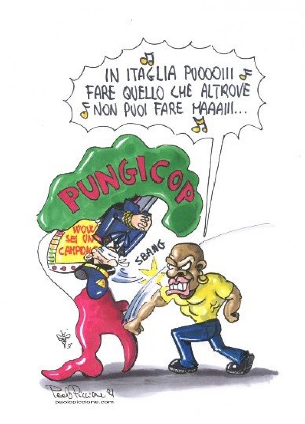 Agente aggredita per difendere mamma e figli ...le Vignette Satiriche di Paolo Piccione
