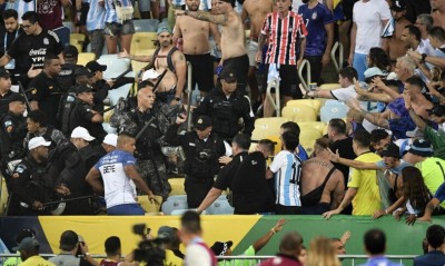 L&#039;intervento della polizia allo stadio Maracanà
