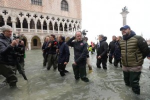 Matteo Salvini, líder de la Liga hoy en Piazza San Marco