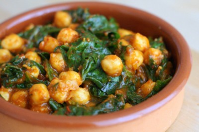 Garbanzos con espinacas