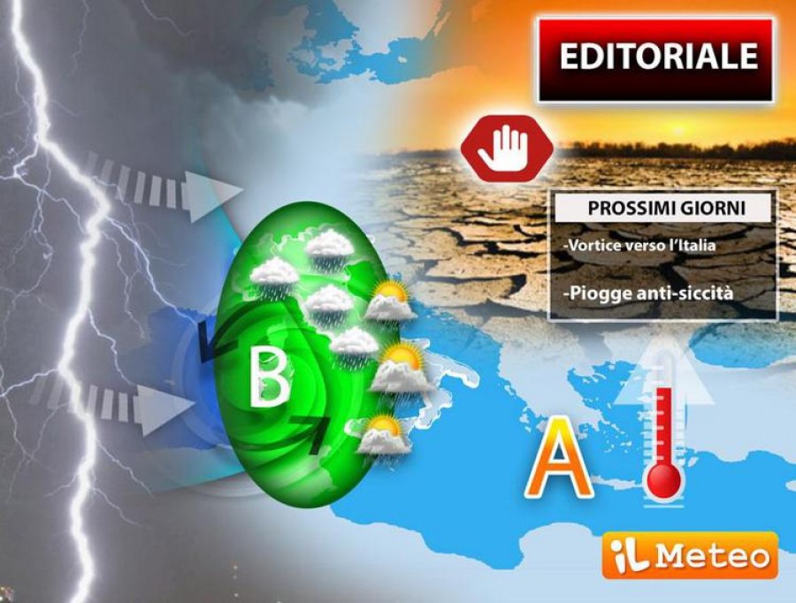 Vortice Ciclonico verso l&#039;Italia, da giovedì arriva la pioggia