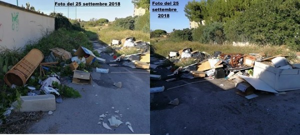 Taranto - Discarica a cielo aperto di fronte al parco della gioia Tramontone - Lama