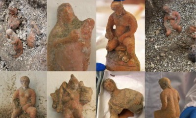 © Parco Archeologico di Pompei  - Alcune delle statuine rinvenute durante gli scavi in una domus a Pompei 