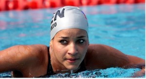 Andreína Pinto Pérez, destacada deportista venezolana de la especialidad de natación quien fue campeona de Centroamérica y del Caribe en Mayagüez 2010 y suramericana en Medellín 2010.