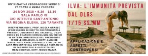 Taranto - Dopo ILVA - Verdi dibattito sull&#039;immunità penale concessa dal Governo