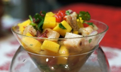 Ceviche de pescado con mango