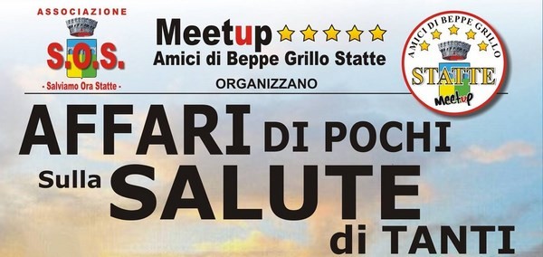 Statte (Taranto) - Il Meetup a convegno con ISDE su «Affari di pochi sulla salute di tutti »