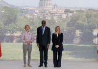 Villa Pamphili. Arrivi al Vertice sul Piano Mattei per l’Africa. Nella foto la Presidente del Consiglio Giorgia Meloni e la presidente della Commissione europea Ursula Von Der Leyen