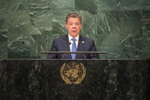 The war in Colombia is over, Santos tells UN