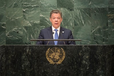 The war in Colombia is over, Santos tells UN
