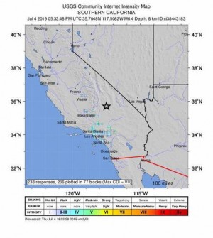 Terremoto in California, paura a Los Angeles e Las Vegas Al momento non sono segnalati danni o vittime