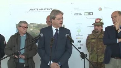 Punto stampa ad Amatrice di Gentiloni