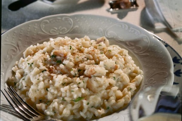 Risotto de tenca  plato típico  del lago de Garda