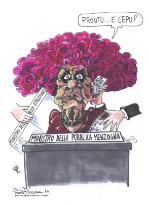 Ministro della pubblica menzogna La vignetta di Paolo Piccione