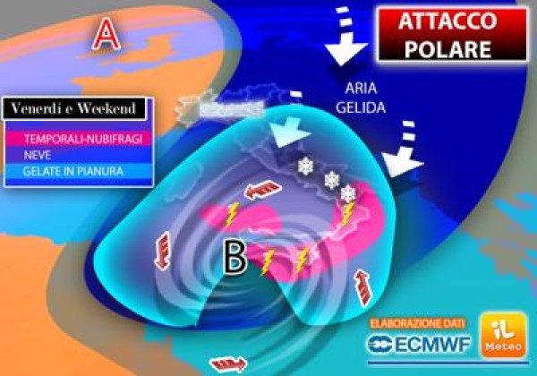 Weekend 21-22 novembre, pioggia e freddo: ecco dove