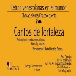 Presentación de antología de poetas venezolanas y Recital  cierran ciclo Chacao siente/Chacao cuenta 2016