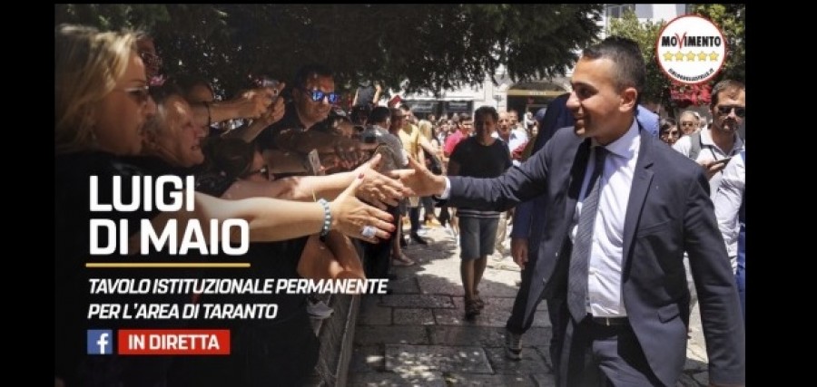 Taranto - Un miliardo per la città, 500 già esecutivi a settembre, l&#039;impegno di Luigi di Maio al Tavolo permamente per la città