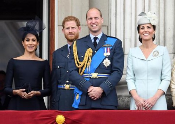 Los hijos de Diana Spencer príncipe William, Harry y sus esposas