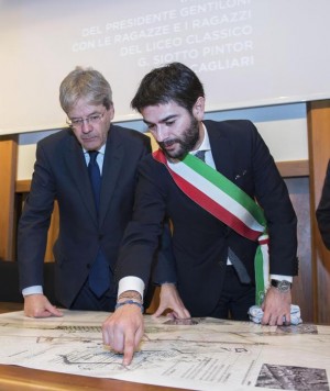 Gentiloni firma la convenzione tra Presidenza del Consiglio e Comune di Cagliari