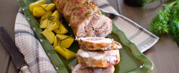 El conejo en porchetta al estilo de las Marcas