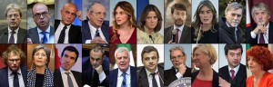 Il governo Gentiloni: da sinistra Gentiloni (presidente), Alfano (Esteri), Minniti (Interno), Padoan (Economia), Madia (Semplificazione e Pa), Lorenzin (Salute), Franceschini (Cultura), Boschi (sottosegretaria Presidenza), Del Rio (Trasporti), Poletti (Lavoro), Lotti (Sport), Finocchiaro (rapporti col Parlamento), Martina (Agricoltura), Costa (Affari Regionali), Galletti (Ambiente), Calenda (Sviluppo), De Vincenti (Coesione territoriale), Pinotti (Difesa), Orlando (Giustizia), Fedeli (Istruzione)