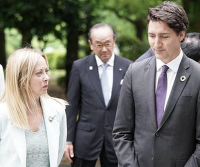 Meloni cierra gira, respaldo de EEUU y Canadá al G7 