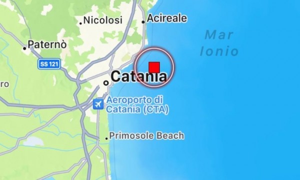 La terra trema a Catania, terremoto di magnitudo di 4.4