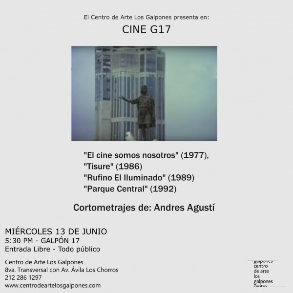 Documentales de Andres Agusti este miércoles 13 en Los Galpones