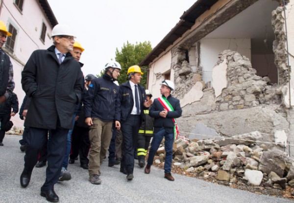 Visita del Premier Renzi nelle zone colpite dal sisma del 24 agosto 2016