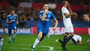 Bonucci celebra el segundo gol de la Juventus