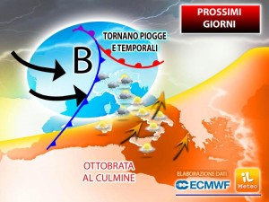 Sole fino a domani, da giovedì 21 ottobre arriva la pioggia