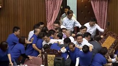 Lawmakers injured in Taiwan parliamentary brawl