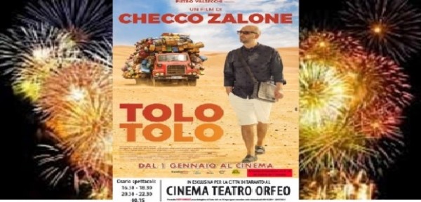 Il Teatro Orfeo di Taranto proietta in anteprima il nuovo film di Checco Zalone: Tolo Tolo 1 gennaio alle 1.30 del mattino