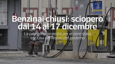Benzina: distributori in sciopero dalla sera del 14 dicembre al 17