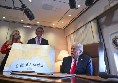 Il presidente degli Stati Uniti Donald Trump e il Golfo d&#039;America