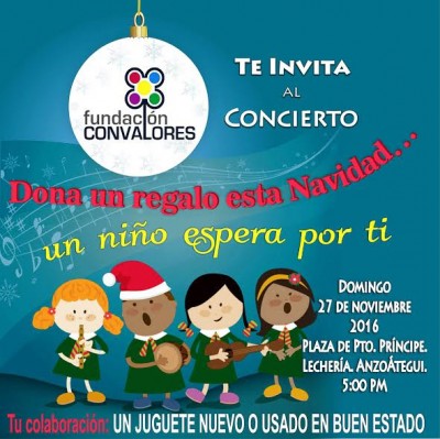 Fundación @ConValores invita a concierto navideño: Dona un regalo esta Navidad, un niño espera por ti
