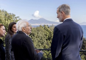 Napoli Mattarella e Re Felipe